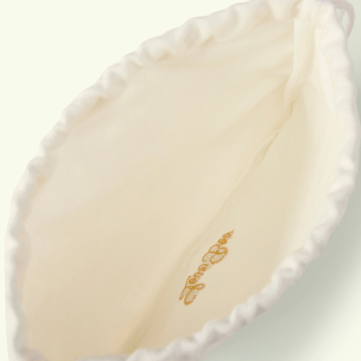 White headband with 'Love Boo'- DRAWSTRING POUCH