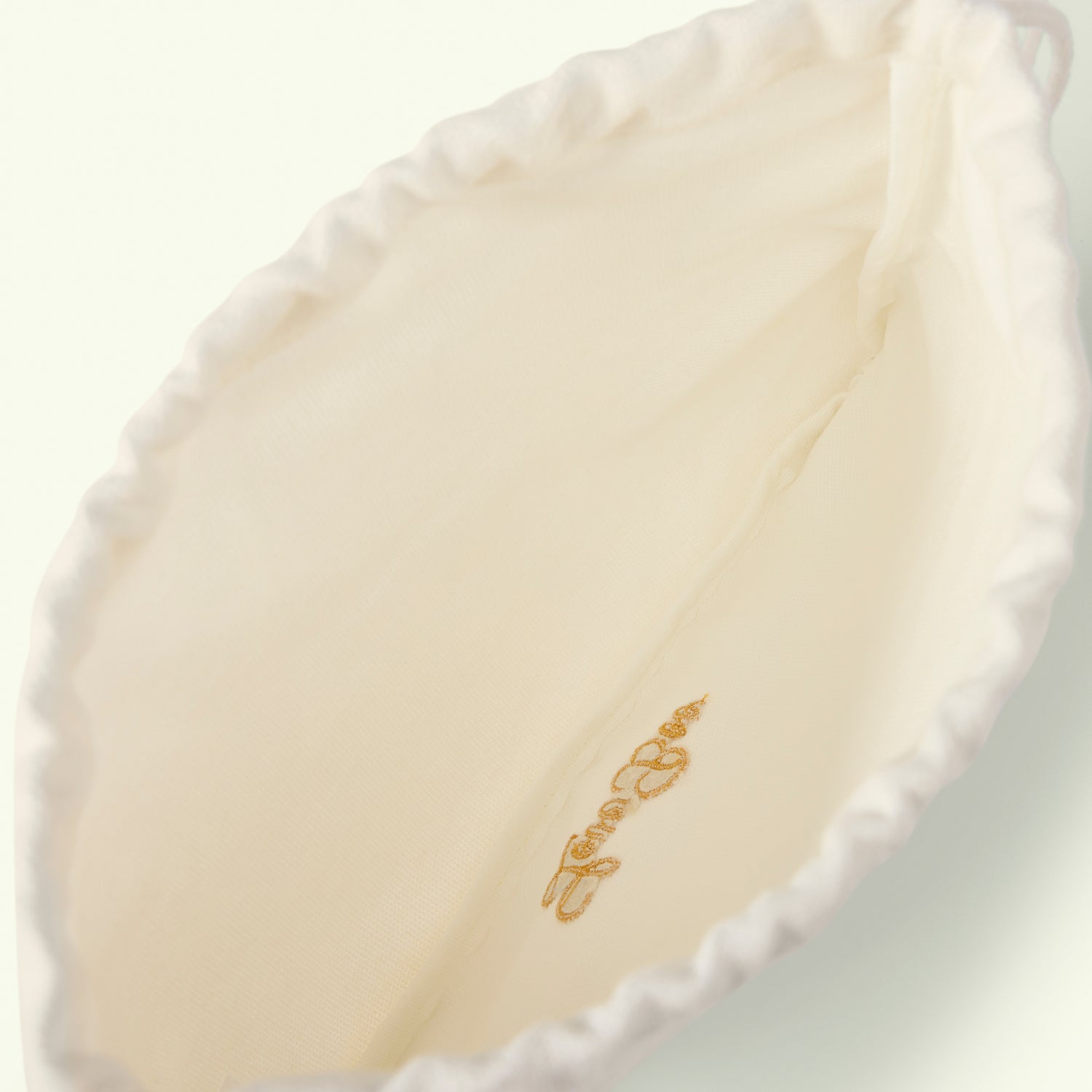 White headband with 'Love Boo'- DRAWSTRING POUCH