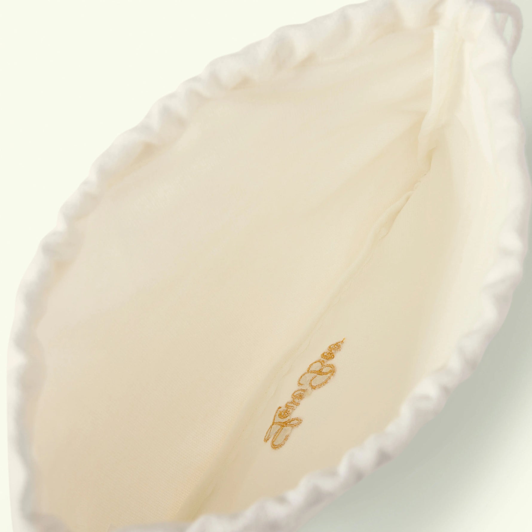 White headband with 'Love Boo'- DRAWSTRING POUCH