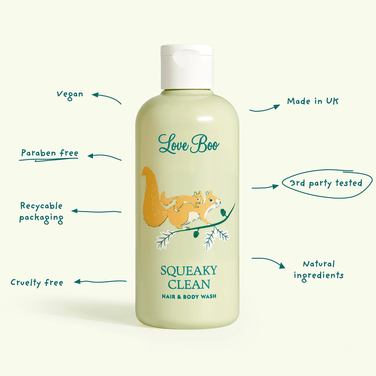 Squeaky Clean Hair & Body Wash Love Boo