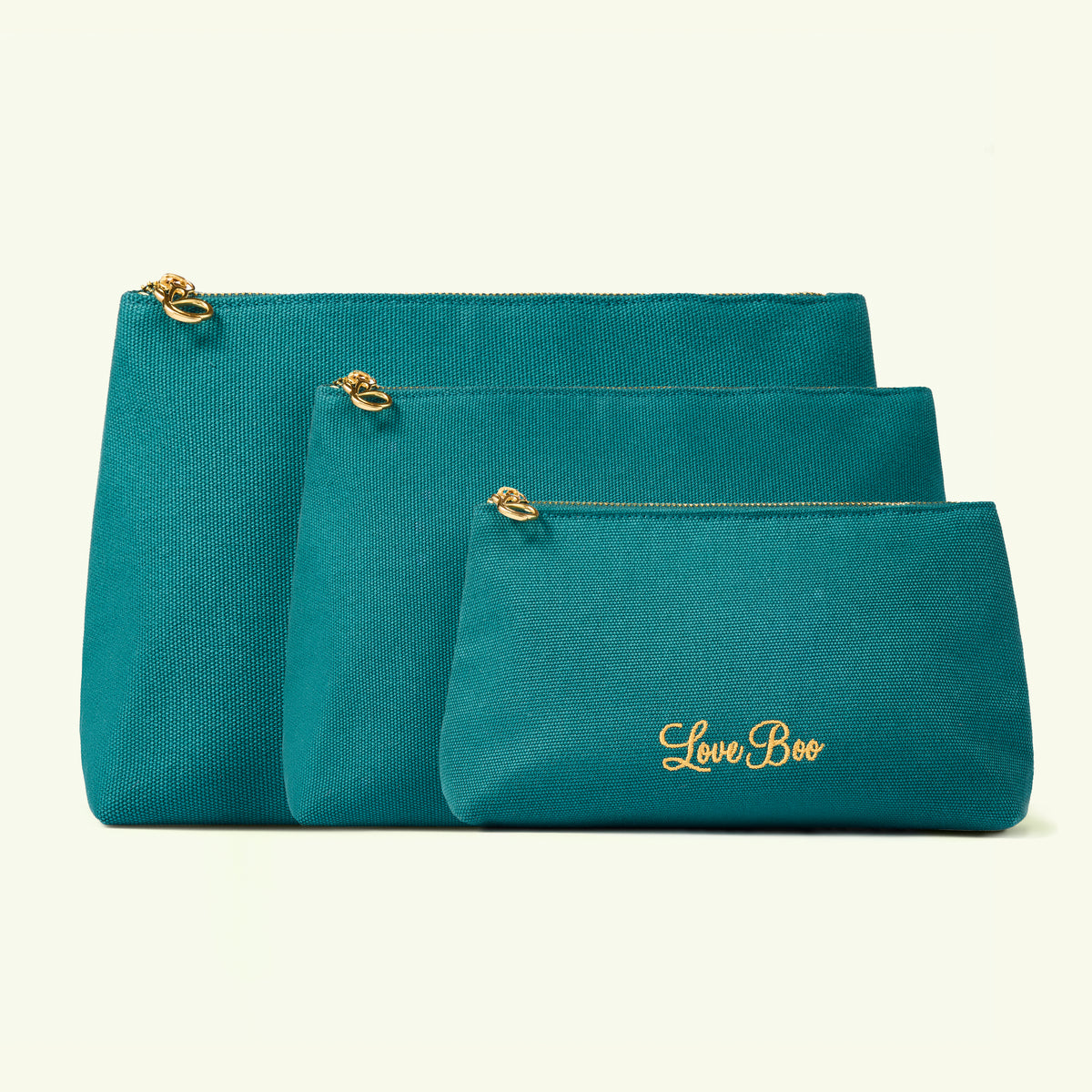Teal Zipper pouch love Boo UK