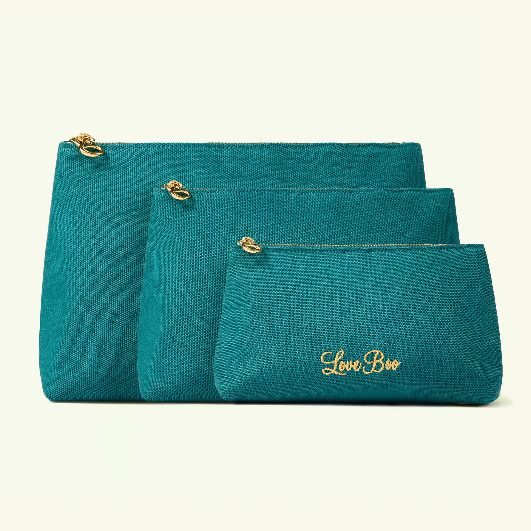 Teal Zipper pouch love Boo UK