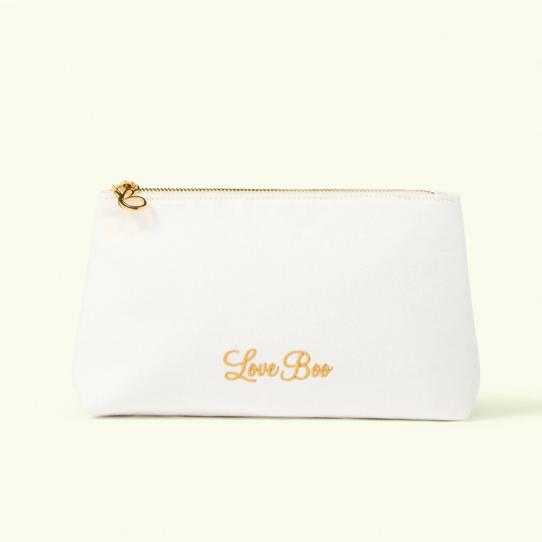 Natural Zipper Pouch Love Boo