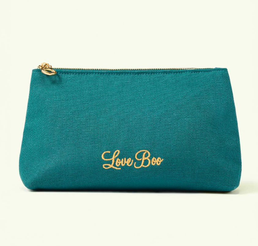 Teal Zipper pouch love Boo UK